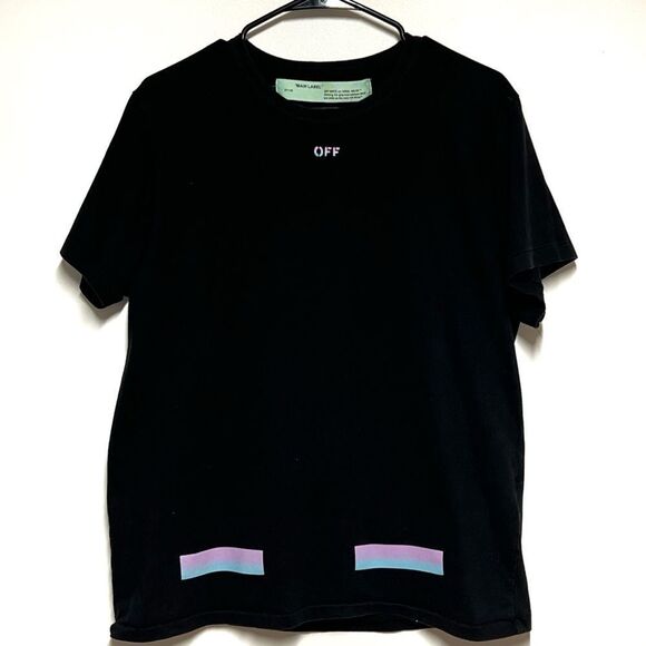 Authentic Off White Virgil Obloh Rainbow Graphic Men’s Tee Shirt Sz S - Picture 9 of 9